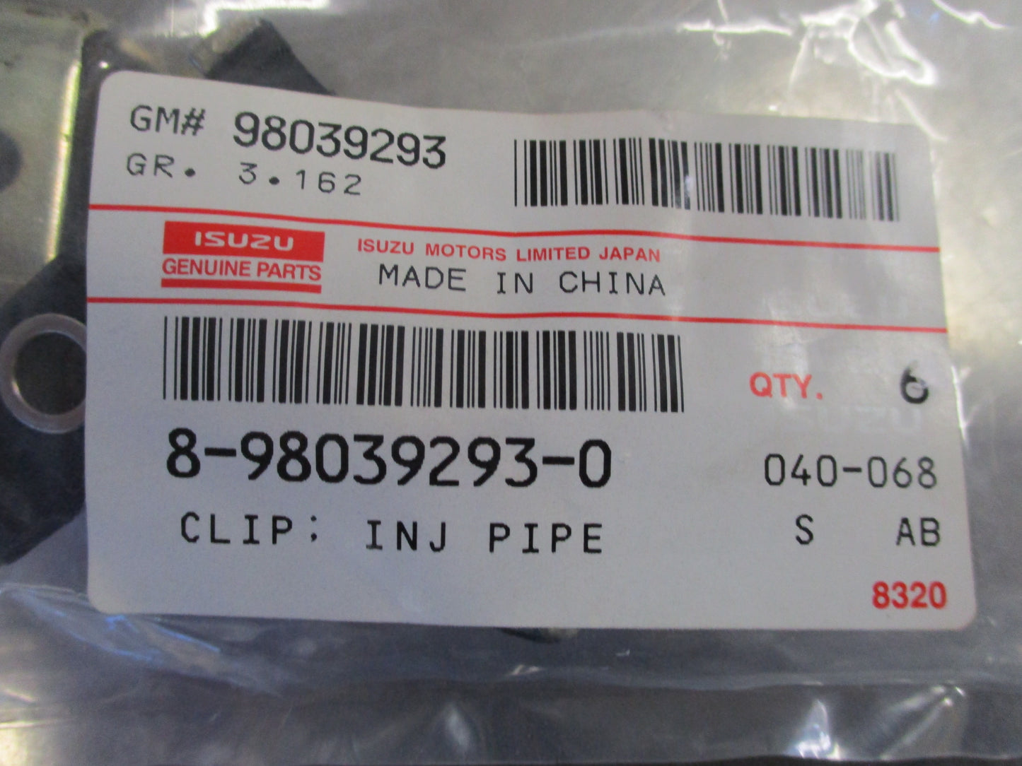 Isuzu NPR/NQR Genuine Injector Pipe Clip Pack of 6 New Part
