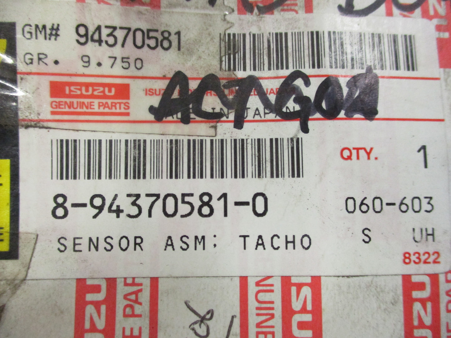Isuzu NKR Genuine Tachometer Sensor New Part