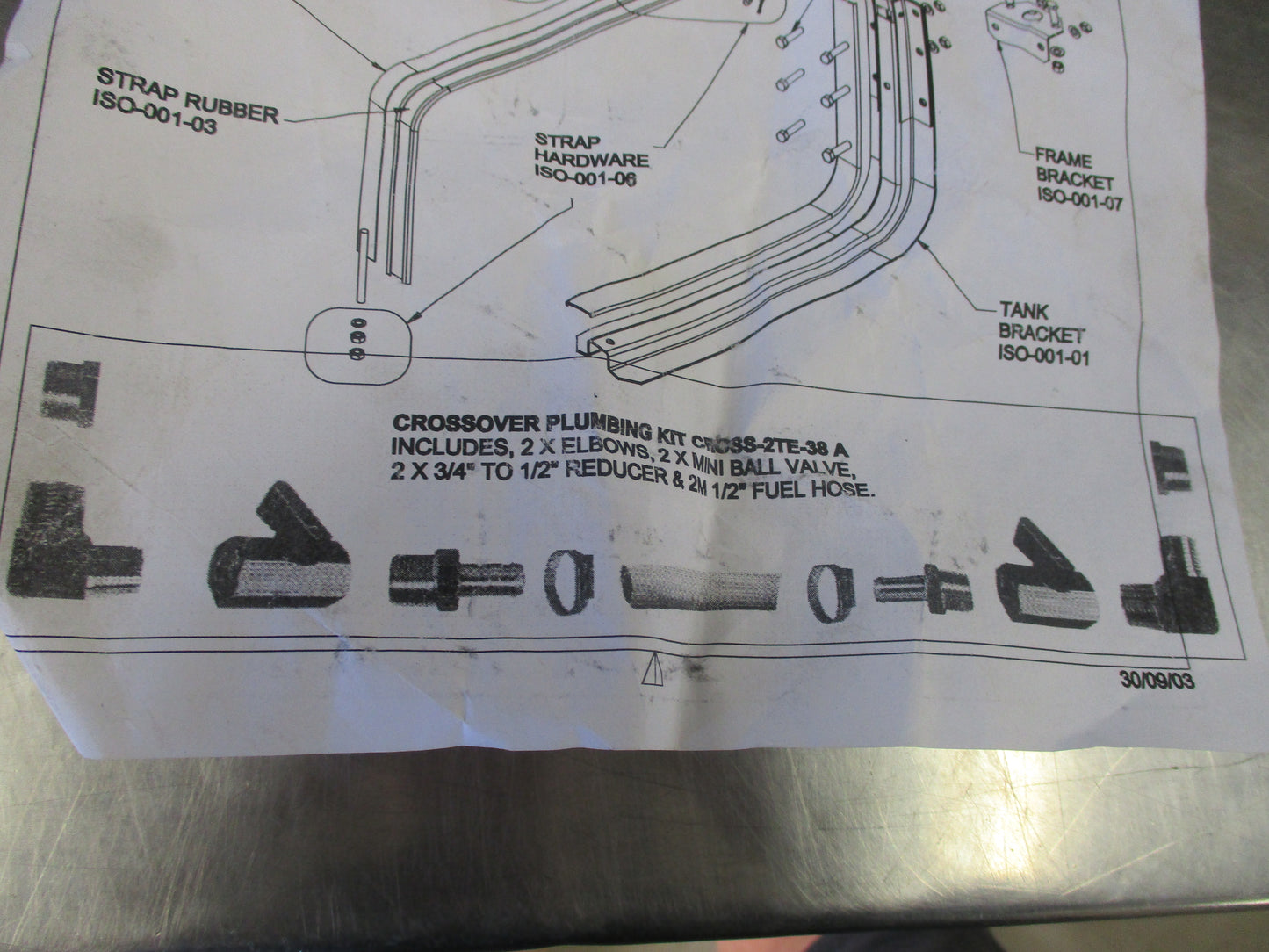 Isuzu Truck 200L Auxiliary Fuel Tank Cross Over Kit Fittings New Part