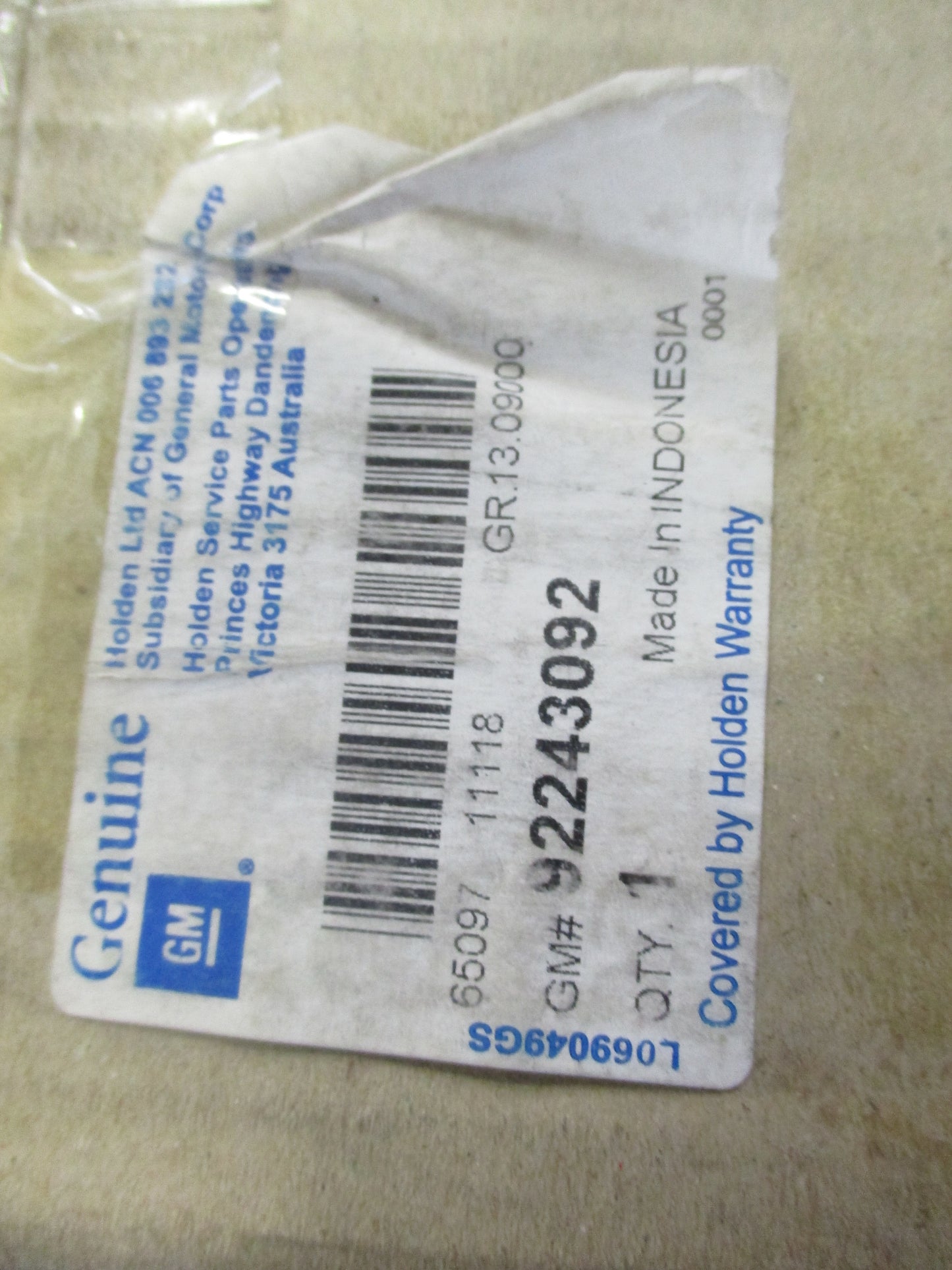 Holden VE/WM Commodore/Statesman Genuine Rear Right Door Wiring Harness New Part