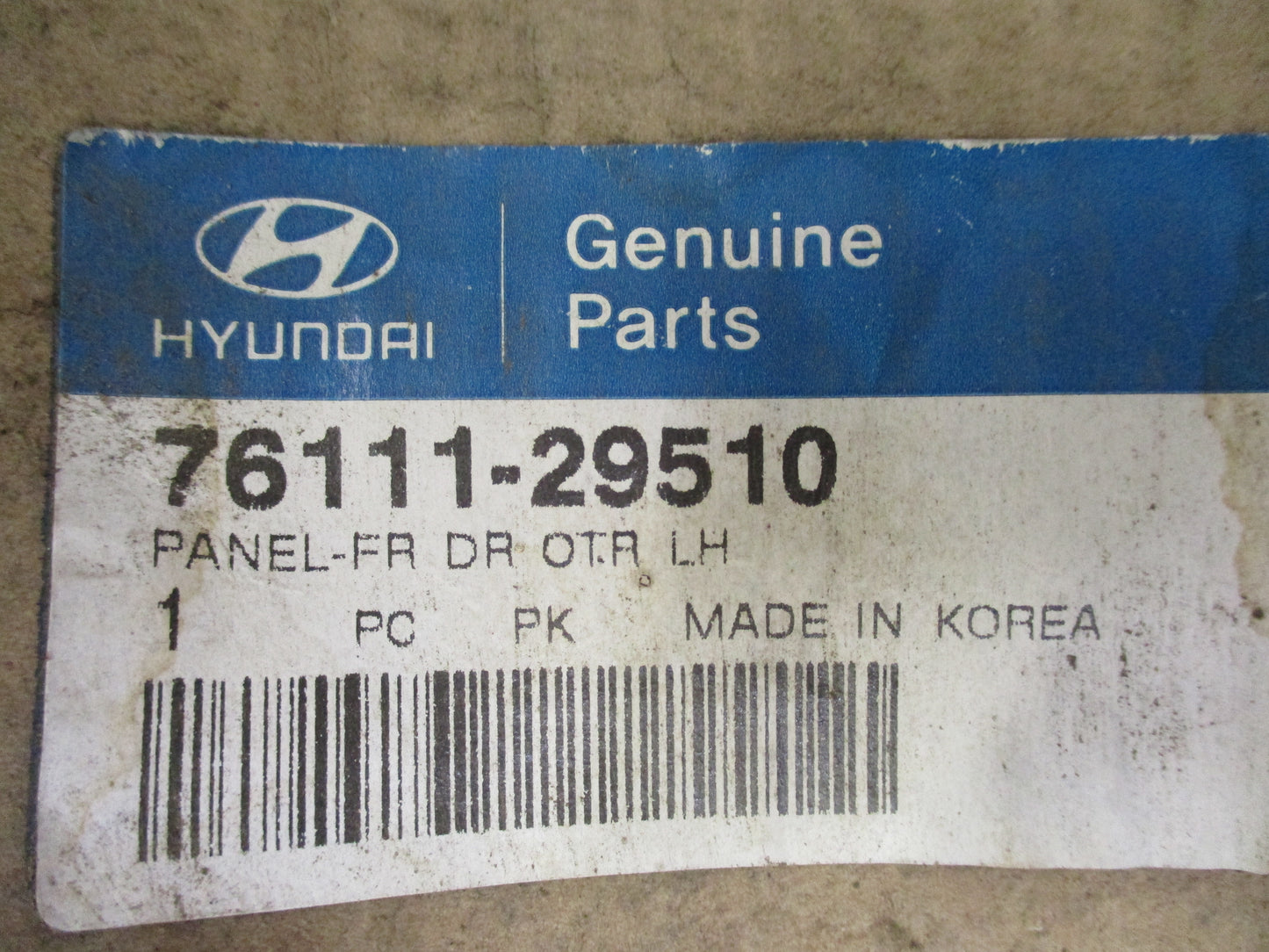 Hyundai Elantra Genuine Left Outer Door Panel New Part