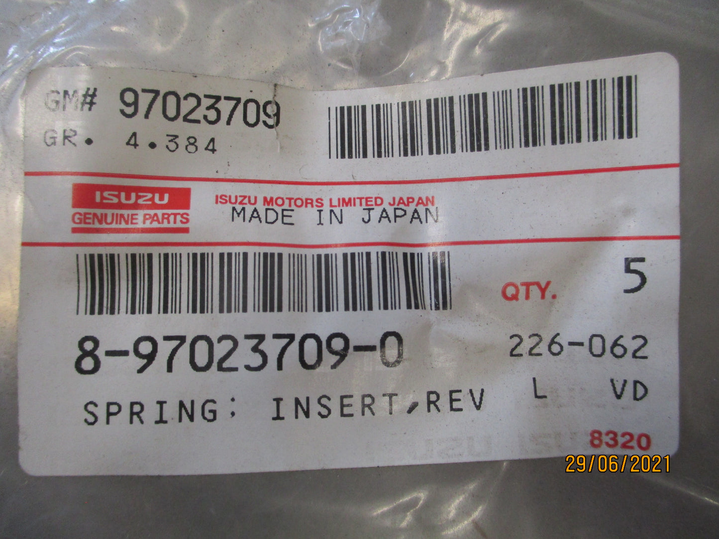 ISUZU NPR NKR Genuine Insert Spring New Part