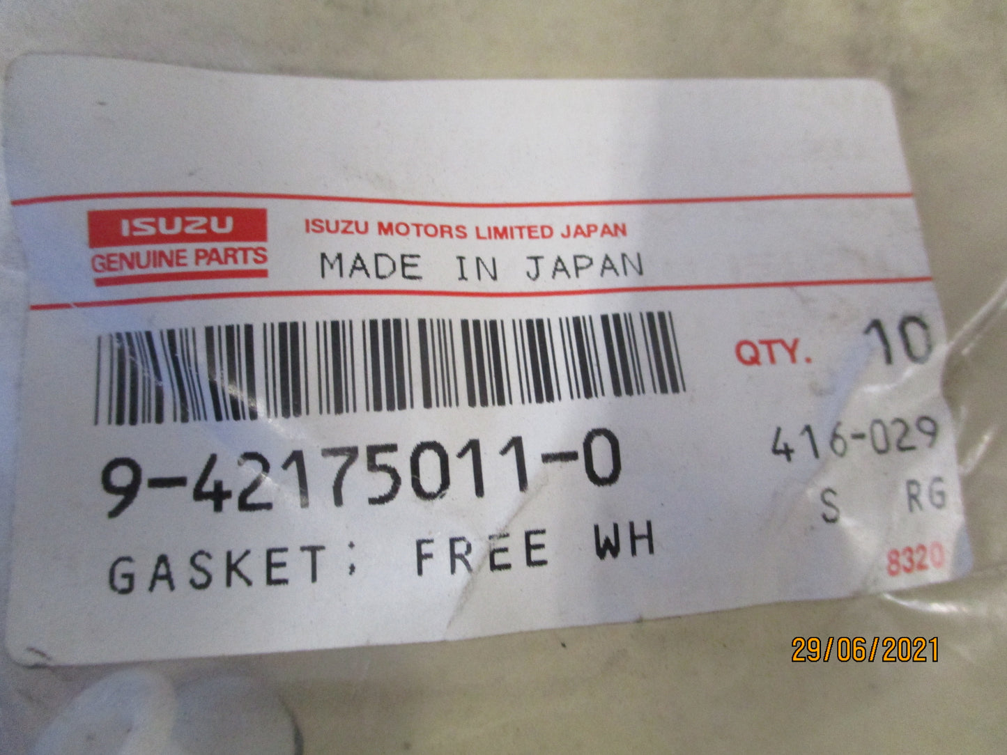 Isuzu FSS Genuine Free Wheel Hub Gasket New Part
