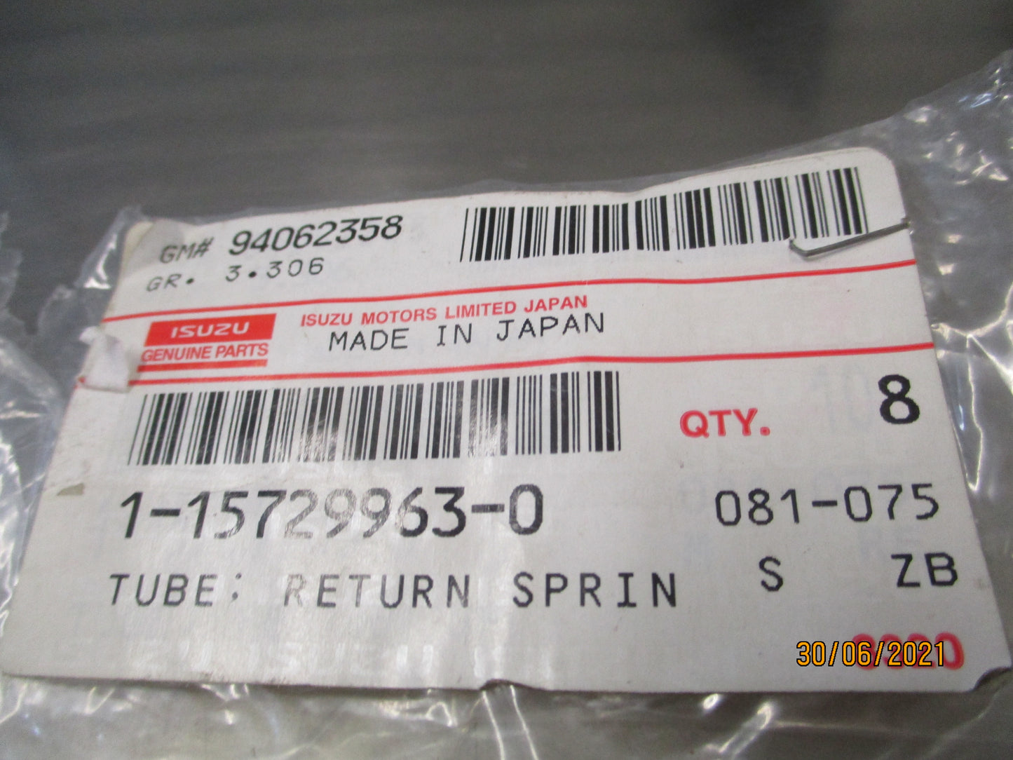 Isuzu NPR/NQR Genuine Return Spring Tube New Part