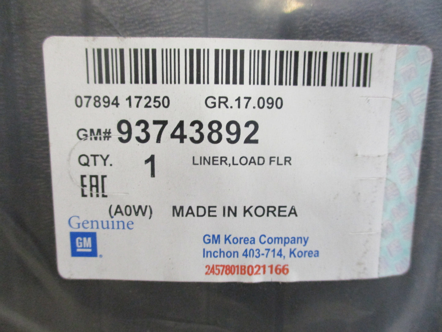 Holden CG7 Captiva Genuine Rigid Cargo Tray New Part