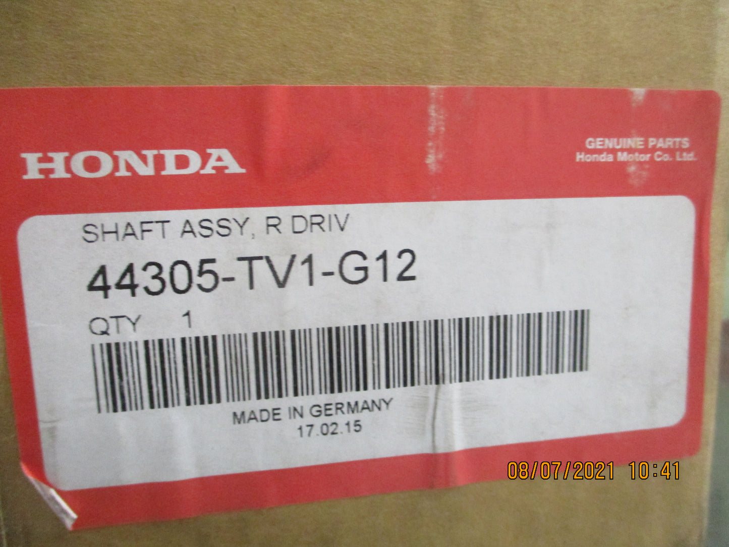 Honda Civic Tourer Genuine Right Hand CV Shaft New Part