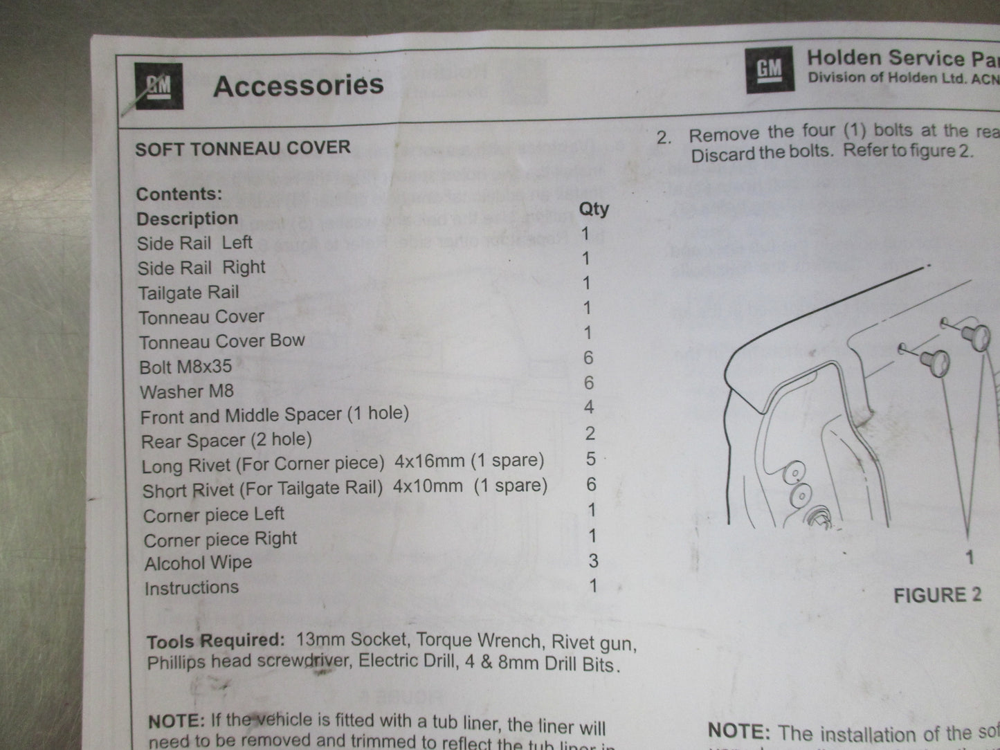 Holden RG Colorado Crew Cab Genuine Long Sports Bar Fitting Kit New Part