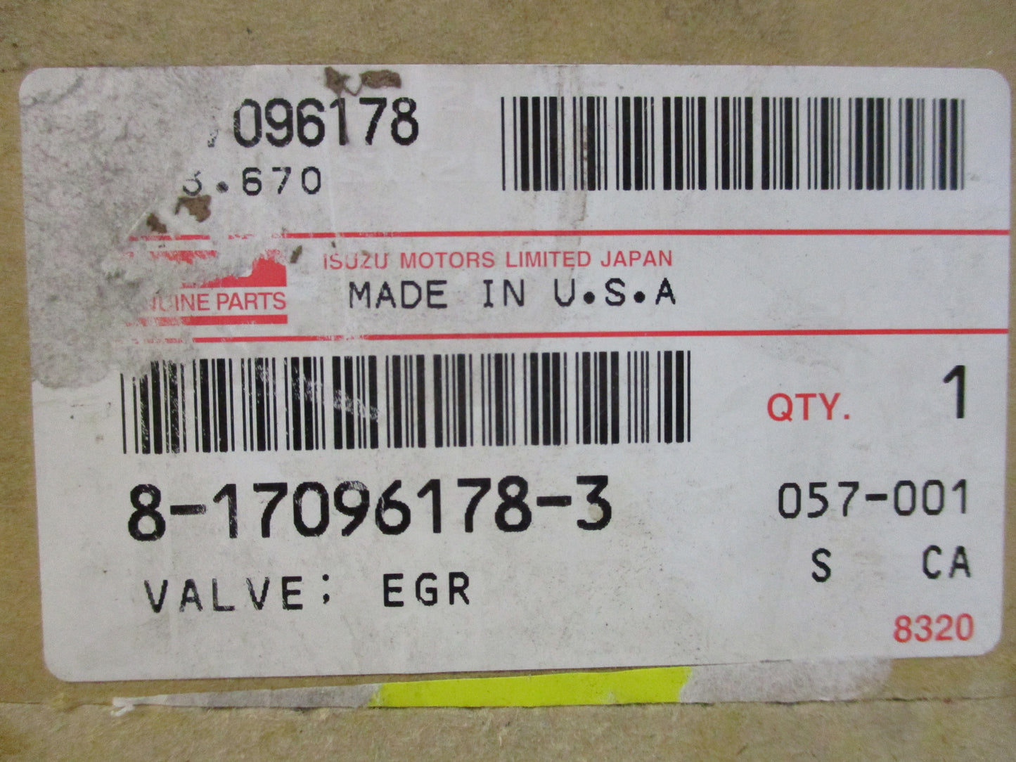 Holden RA Rodeo/Jackaroo Genuine EGR Valve New Part