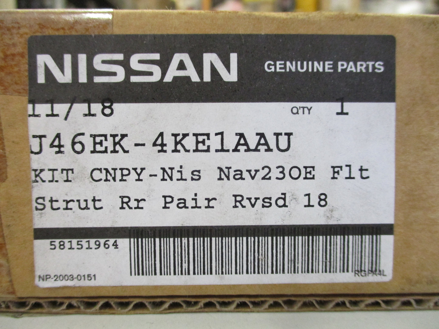 Nissan Navara Np300 Genuine Rear Canopy Window Struts New Part