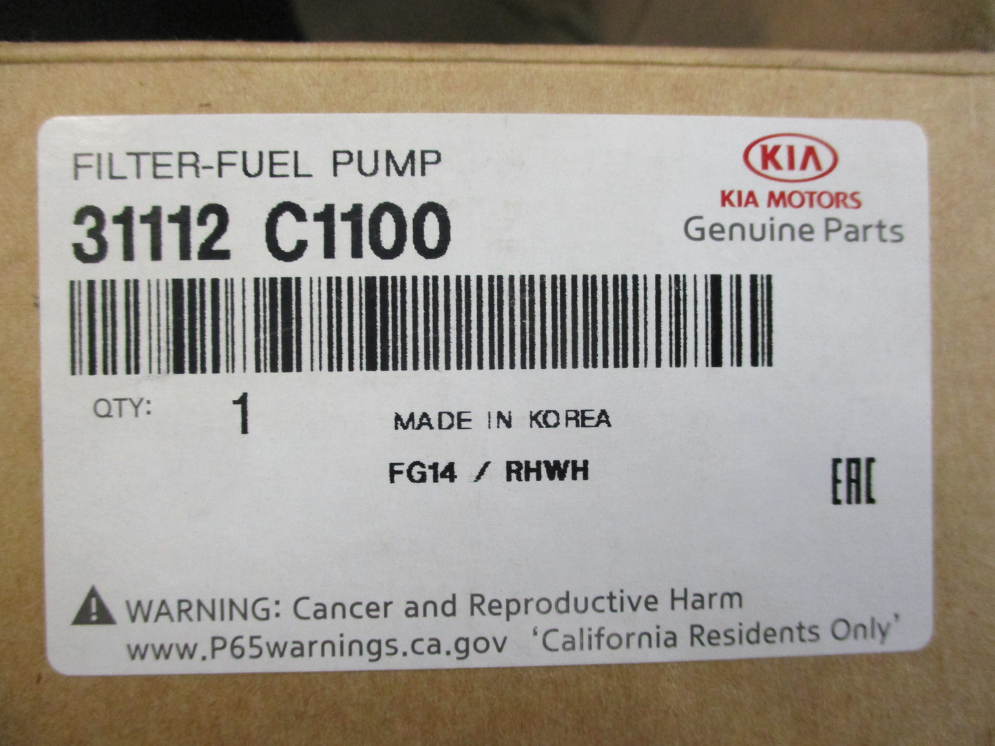 Hyundai Sonata Hybrid Genuine Fuel Pump Filter New Part