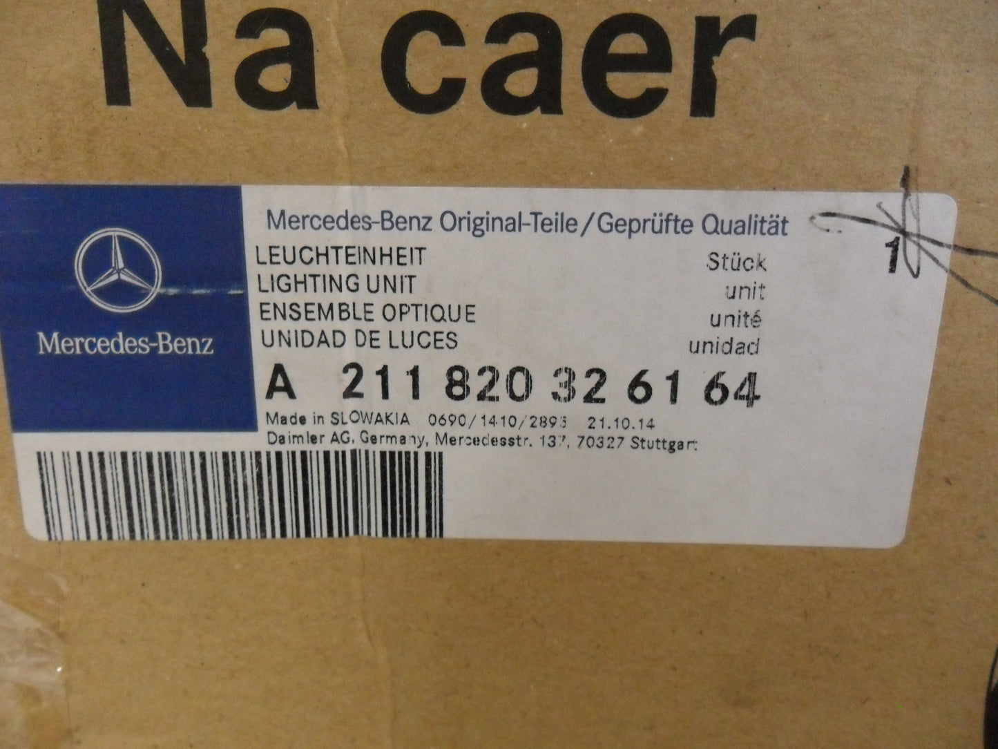 Mercedes Benz W211 E-Class Genuine Right Hand Front Headlight New Part