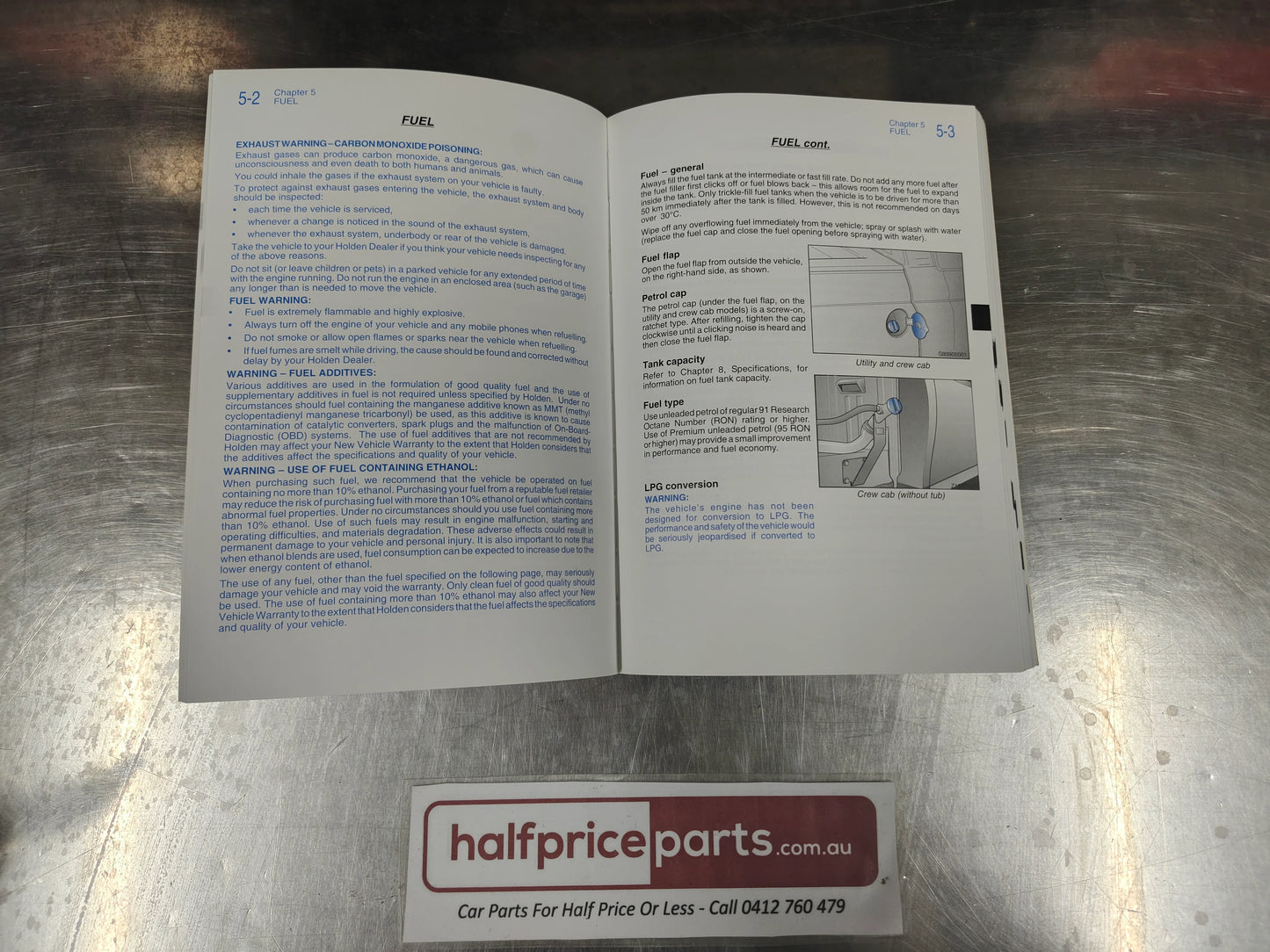 Holden VZ Commodore Ute Light Commercial Genuine Owners Handbook New Part