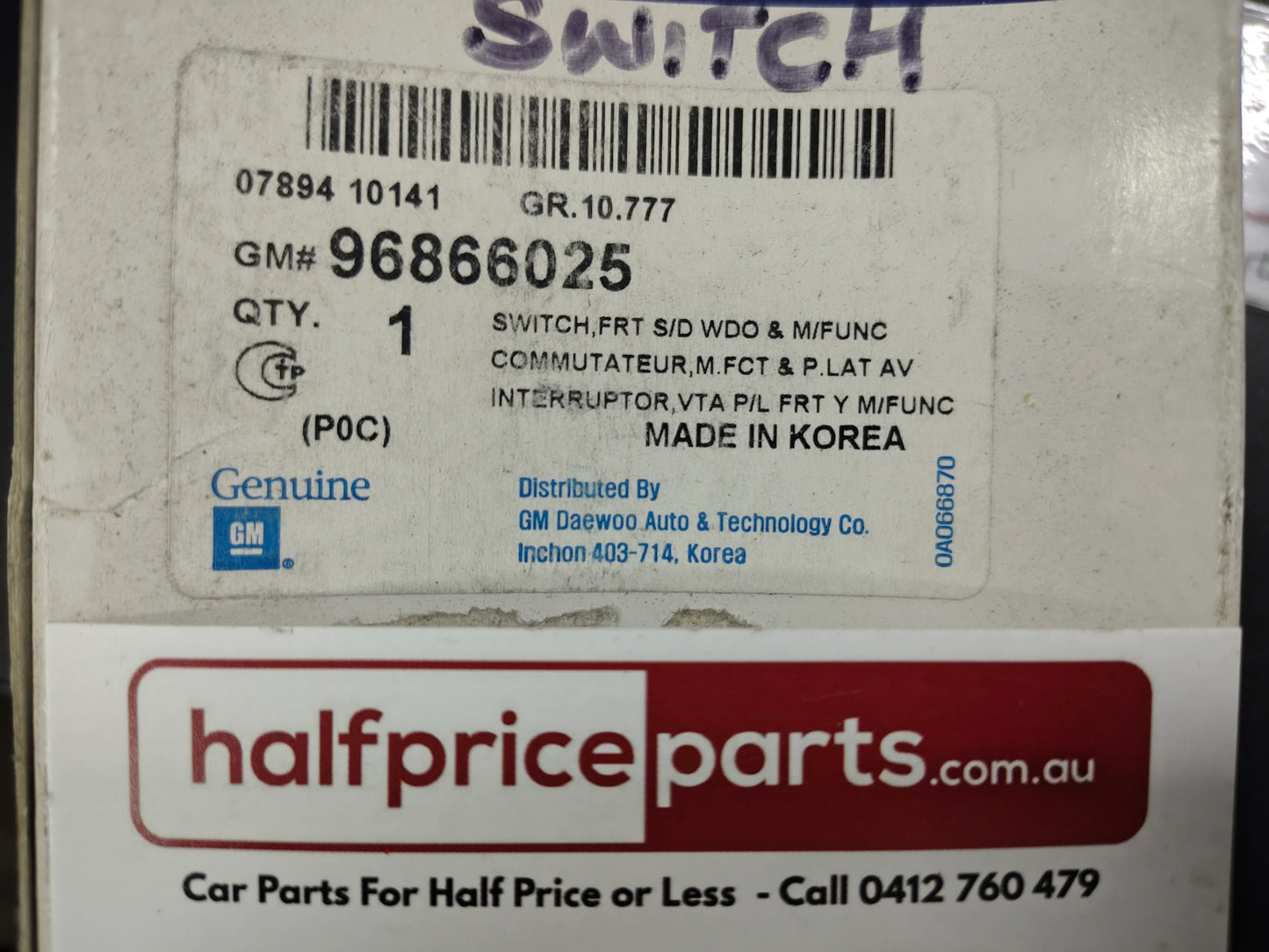 Holden CG Captiva Genuine Front Right Hand Multi Function Power Window Switch New Part