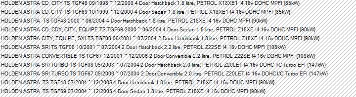Holden Astra TS/CD/TS Genuine Brake Pad Wear Sensor New Part