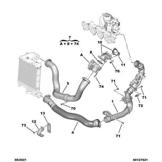 Citroen C5 Air Cross Genuine Diesel Turbo Side Air Union Assy New