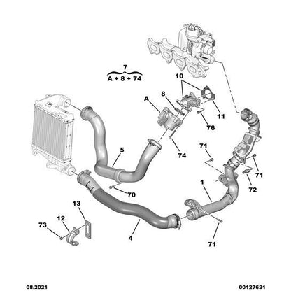 Citroen C5 Air Cross Genuine Diesel Turbo Side Air Union Assy New