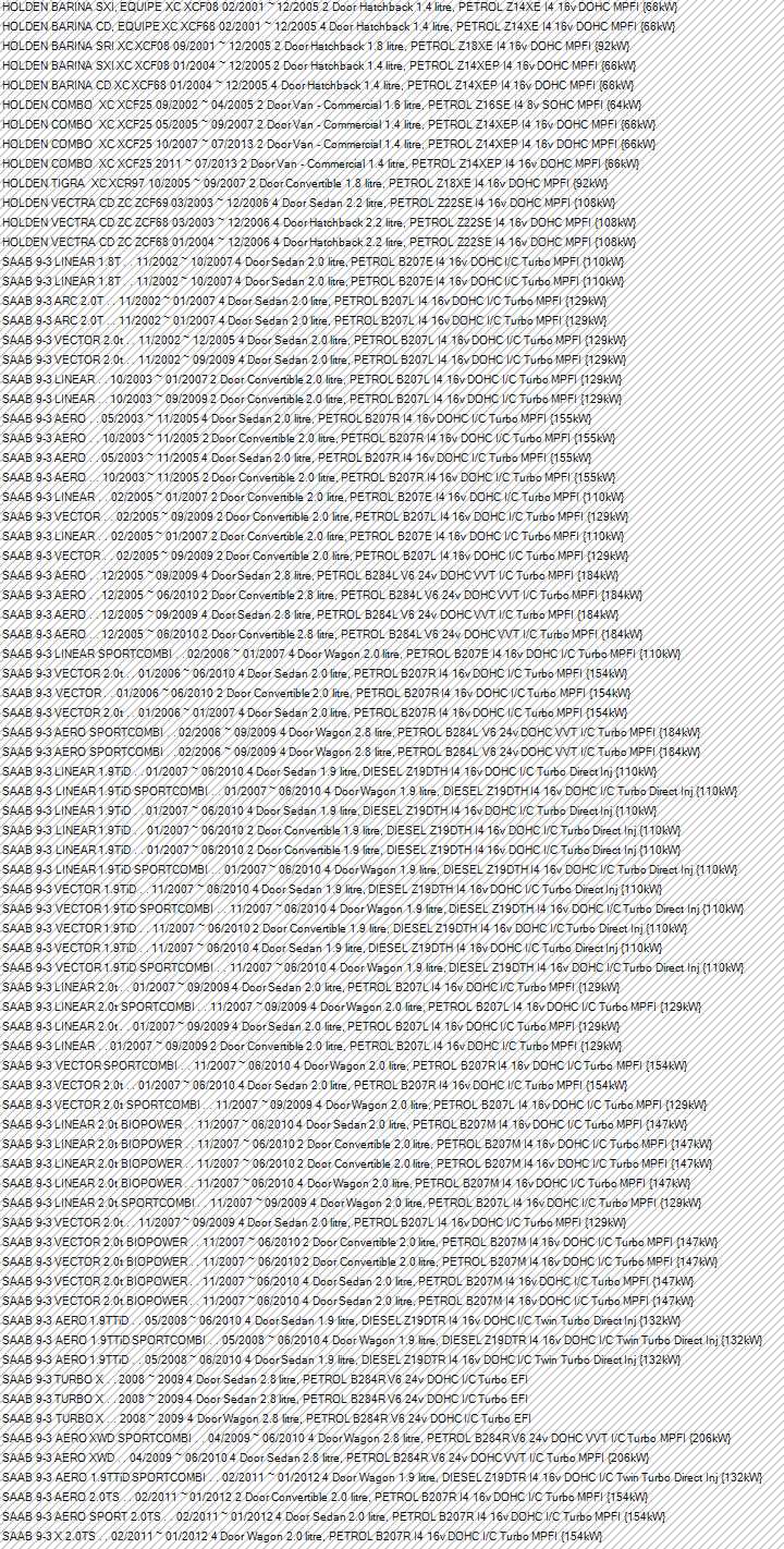 Holden XC Combo Van Genuine Cabin Pollen Filter New Part