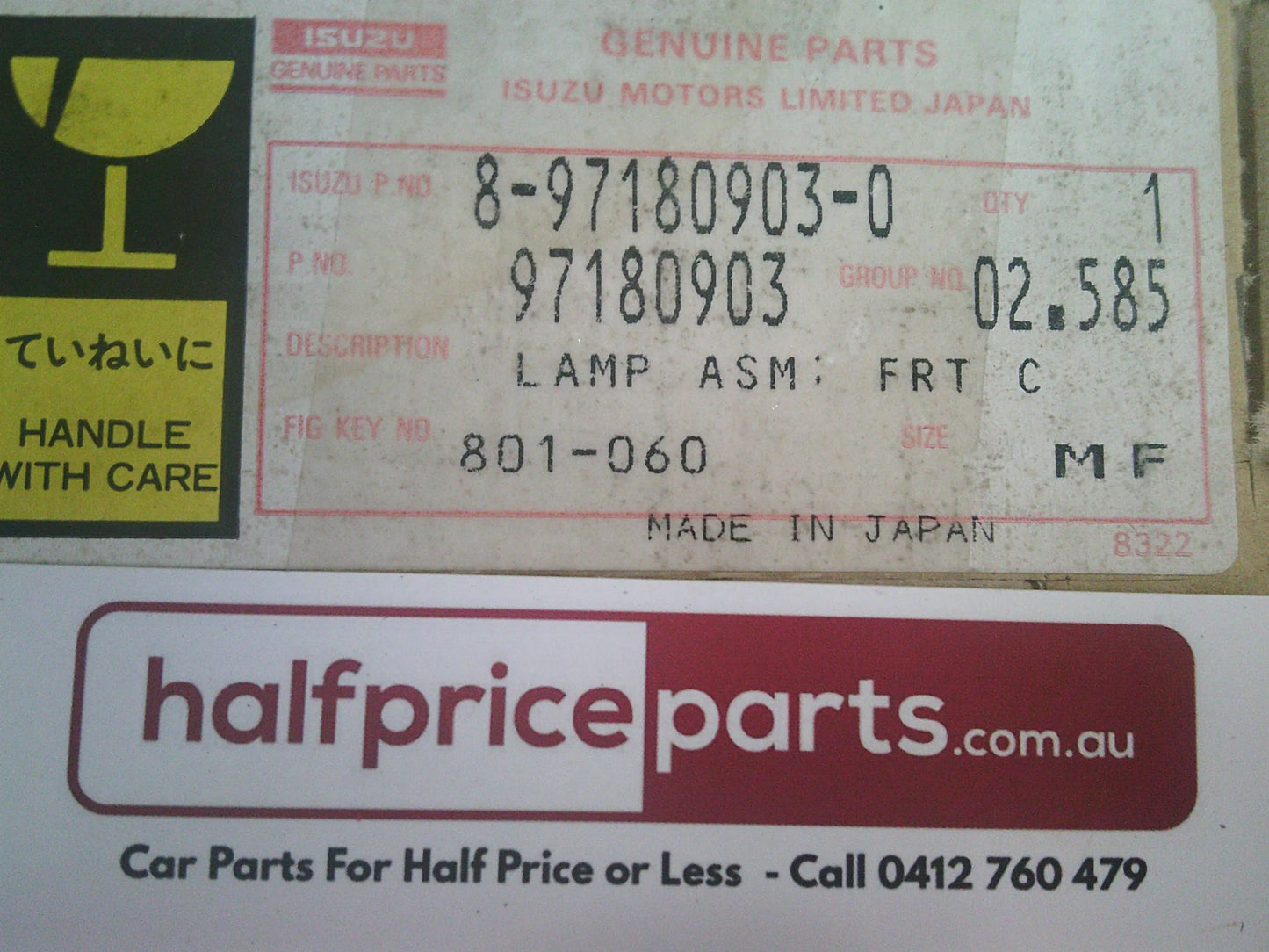 Holden TF Rodeo Genuine Left Hand Front Indicator Assembly New Part