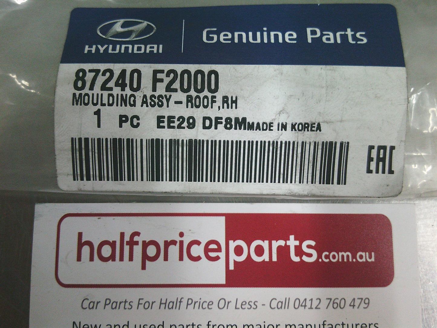 Hyundai Elantra Genuine Right Hand Roof Moulding Assembly - New Part