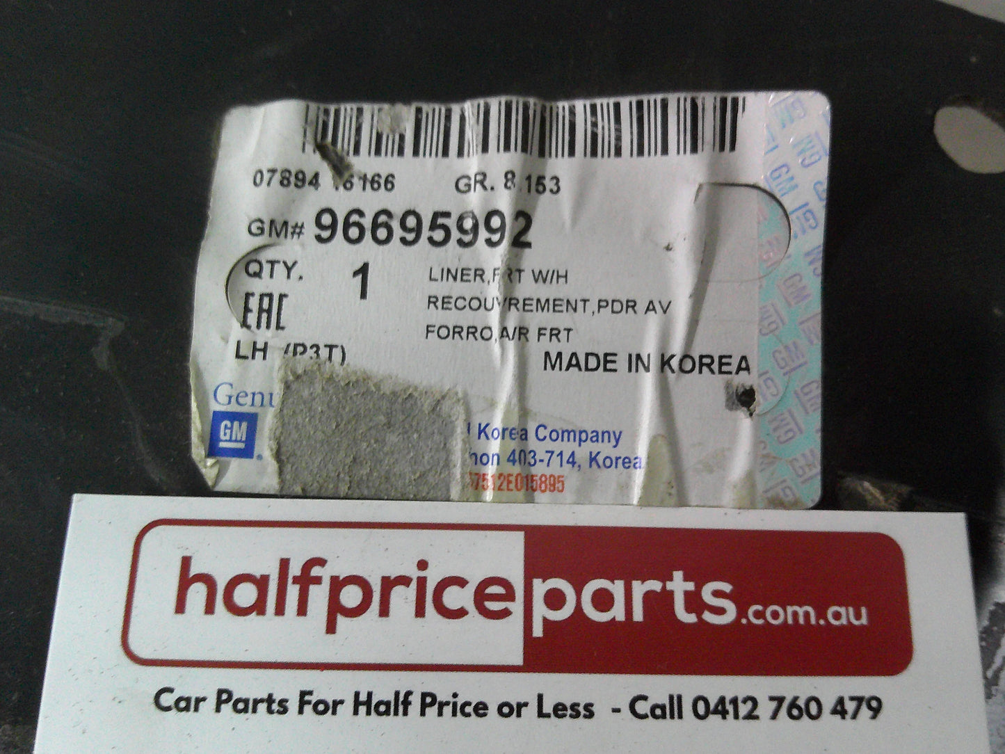 Holden TK Barina Genuine Left Hand Front Inner Splash Guard New Part