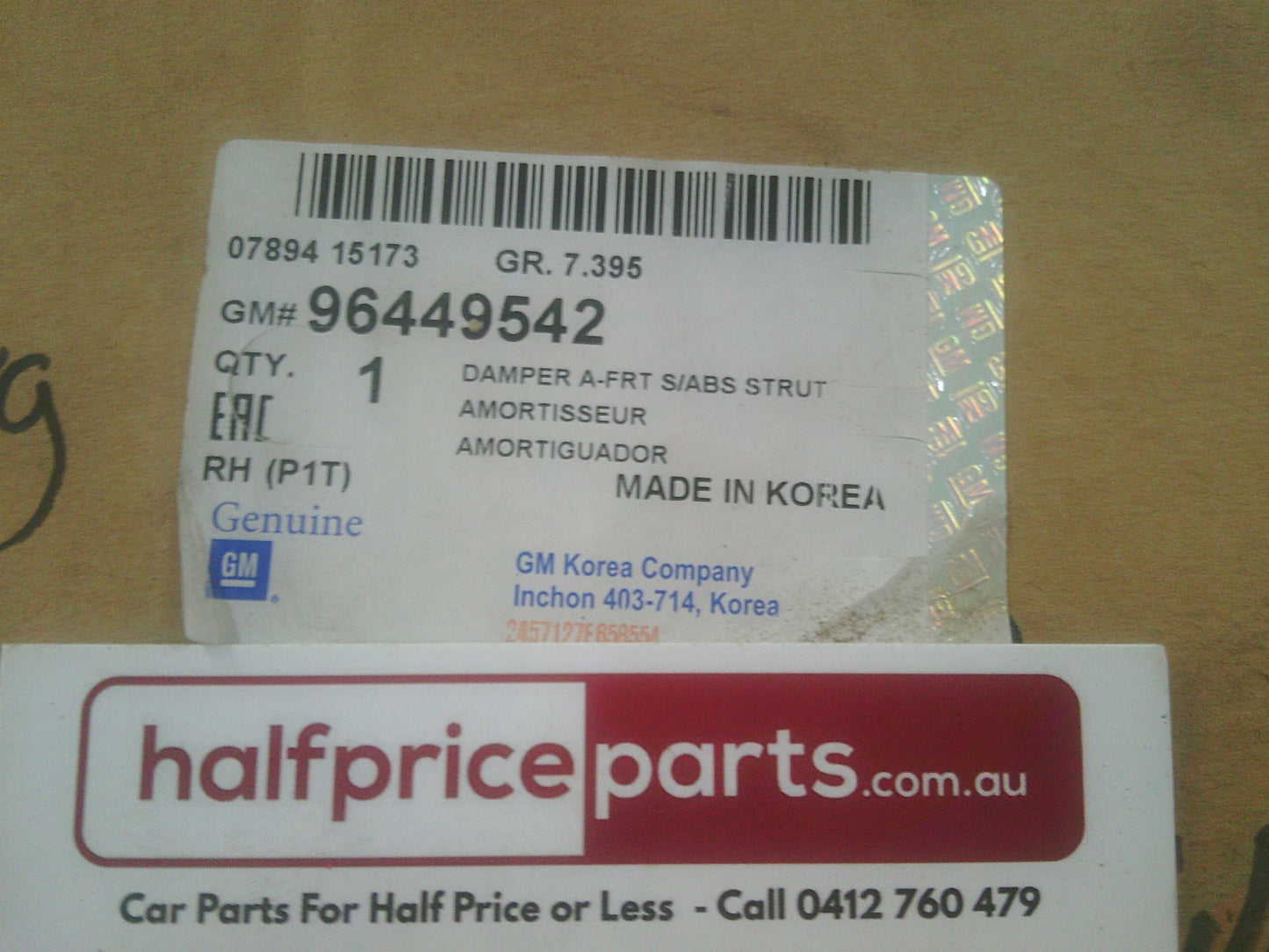 Holden TK Barina Genuine Right Hand Front Shock Strut W/Out ABS New Part