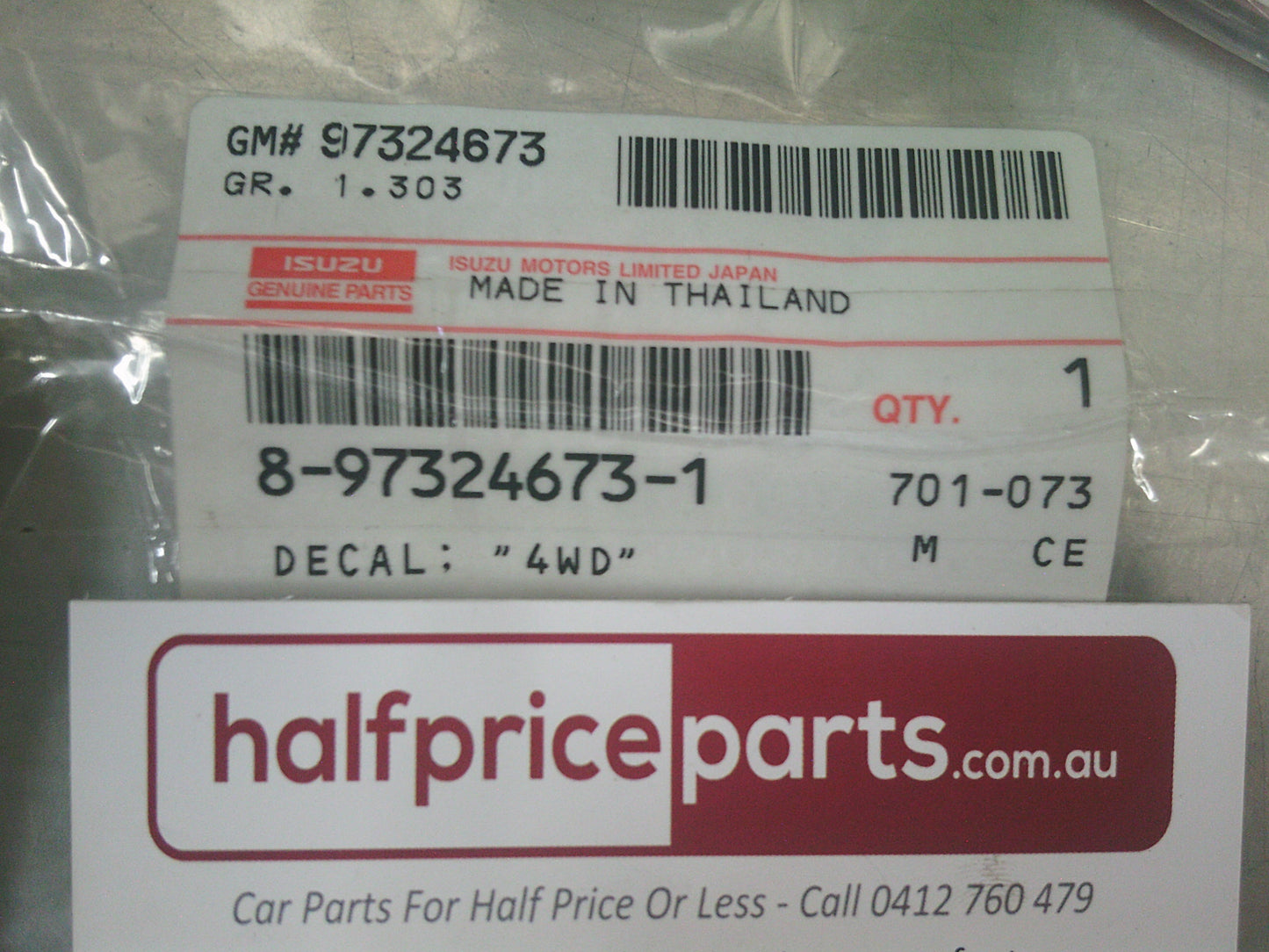 Isuzu D-Max / Holden Rodeo Genuine "2.4" Badge - New Part