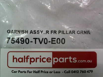 Honda Civic Genuine Right Hand Front Pillar Moulding Garnish New Part