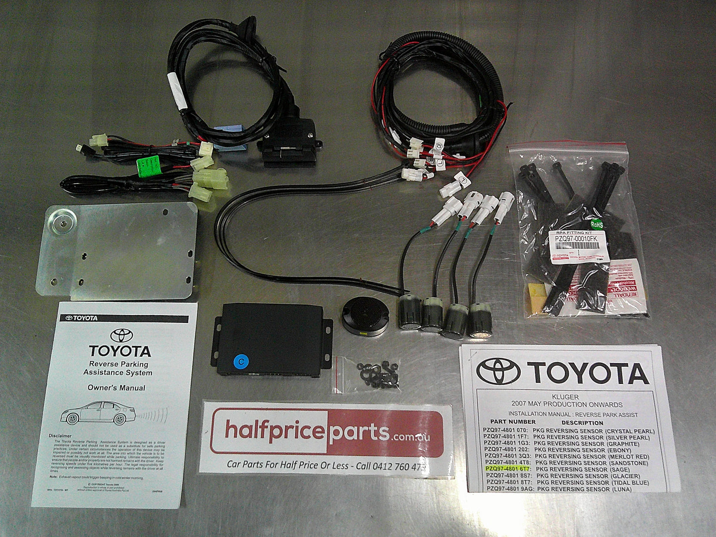 Toyota Kluger Genuine Set Of 4 Head Rear Park Assist Complete Kit (Sage In Colour) New Part