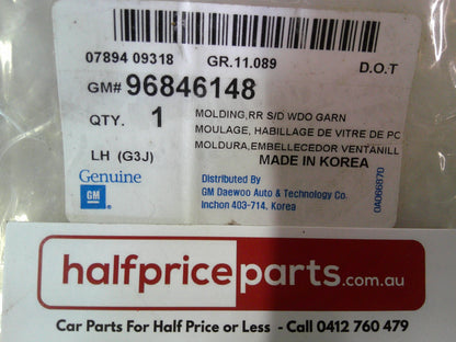 Holden GH Cruze Left Hand Front Upper Door Moulding Trim (Black) New Part
