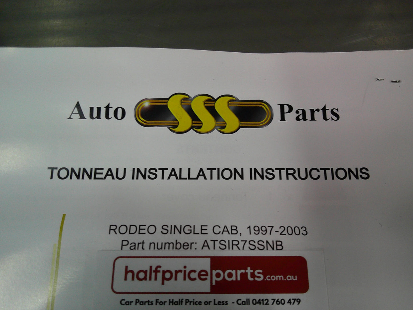 Holden TF Rodeo Single Cab Tonneau Kit Single Cab (Bungee Type) New Part