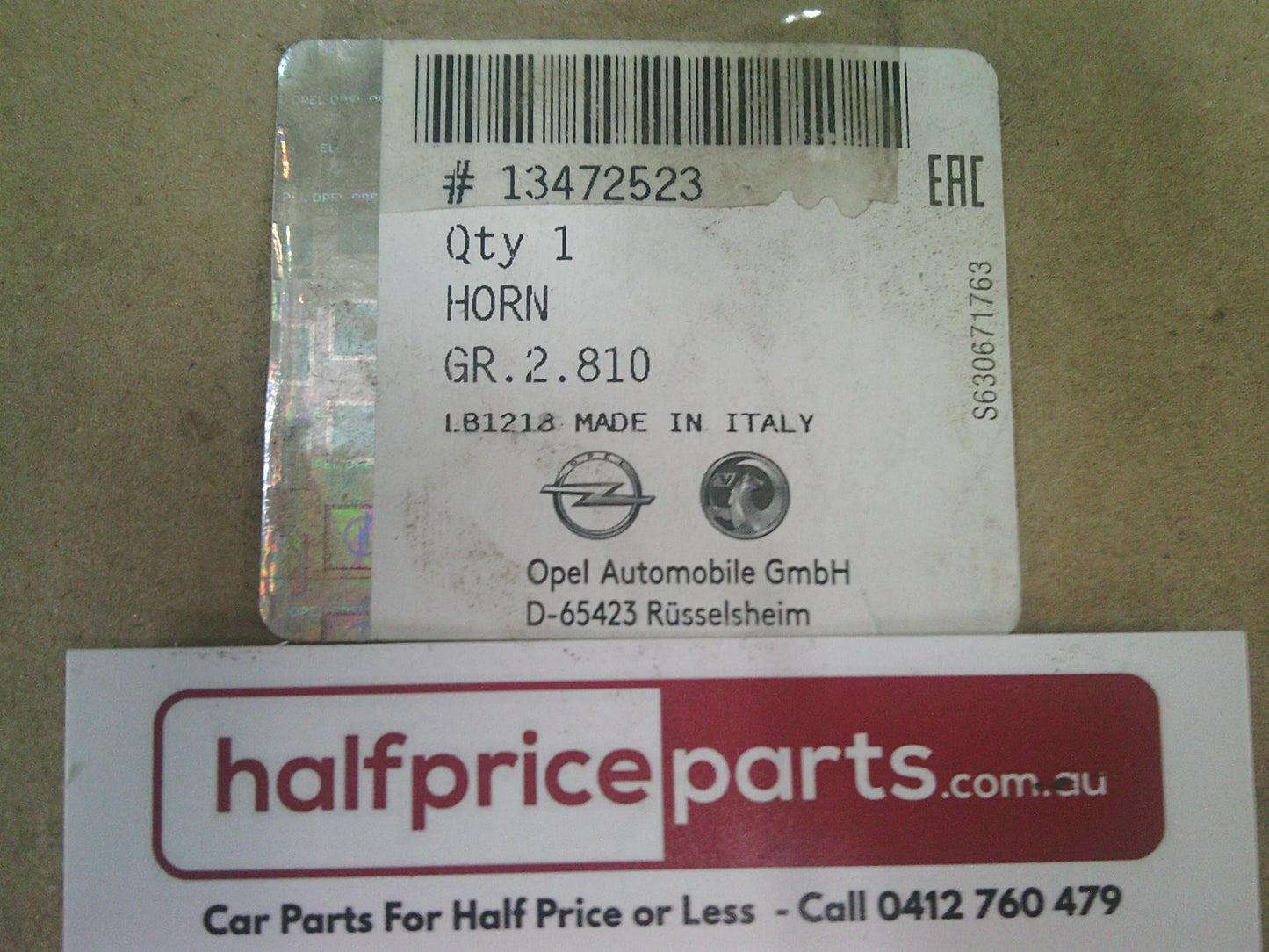 Holden Cascada Genuine Dual Horn Assembly 400 And 500 HZ New Part