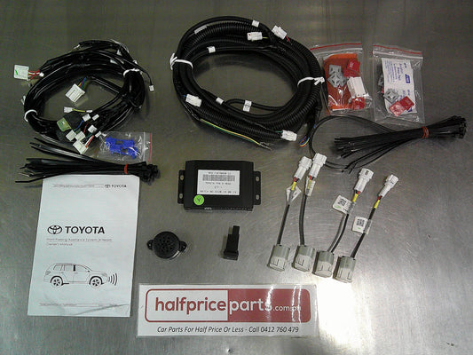 Toyota Hilux Single Cab Genuine Front Park Assist 4 Head Kit Complete Lower Bumper Cover (Glacier White 040) New Part