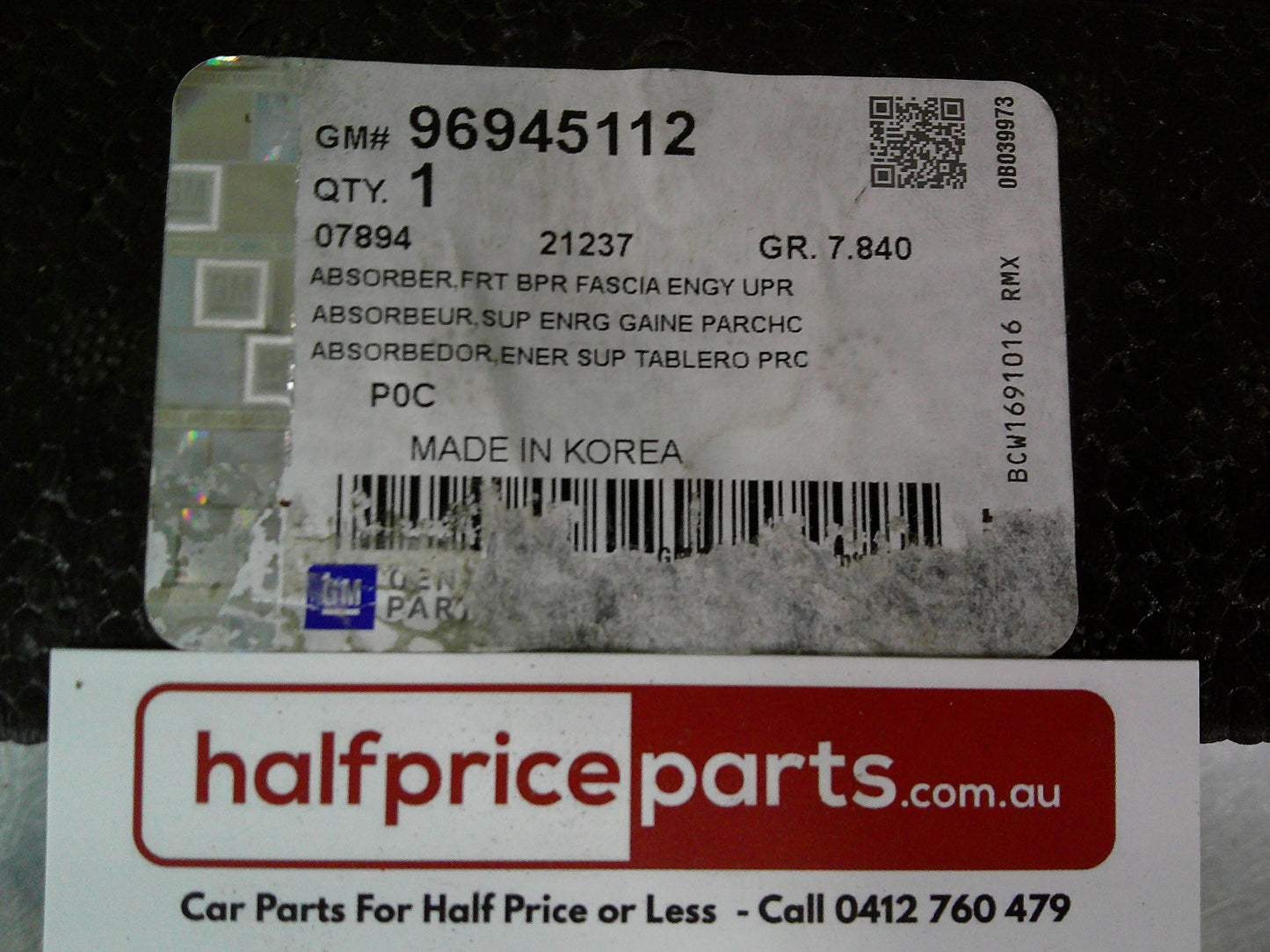 Holden CG Captiva Genuine Front Bumper Impact Absorber New Part