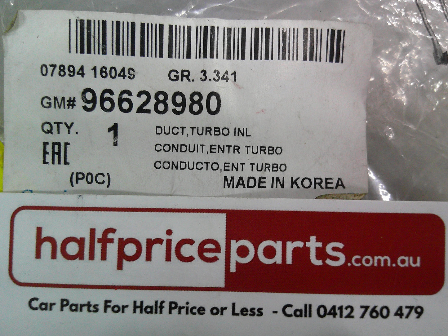 Holden CG Captiva 2.0 Ltr Turbo Diesel Genuine Turbo Inlet Hose New Part