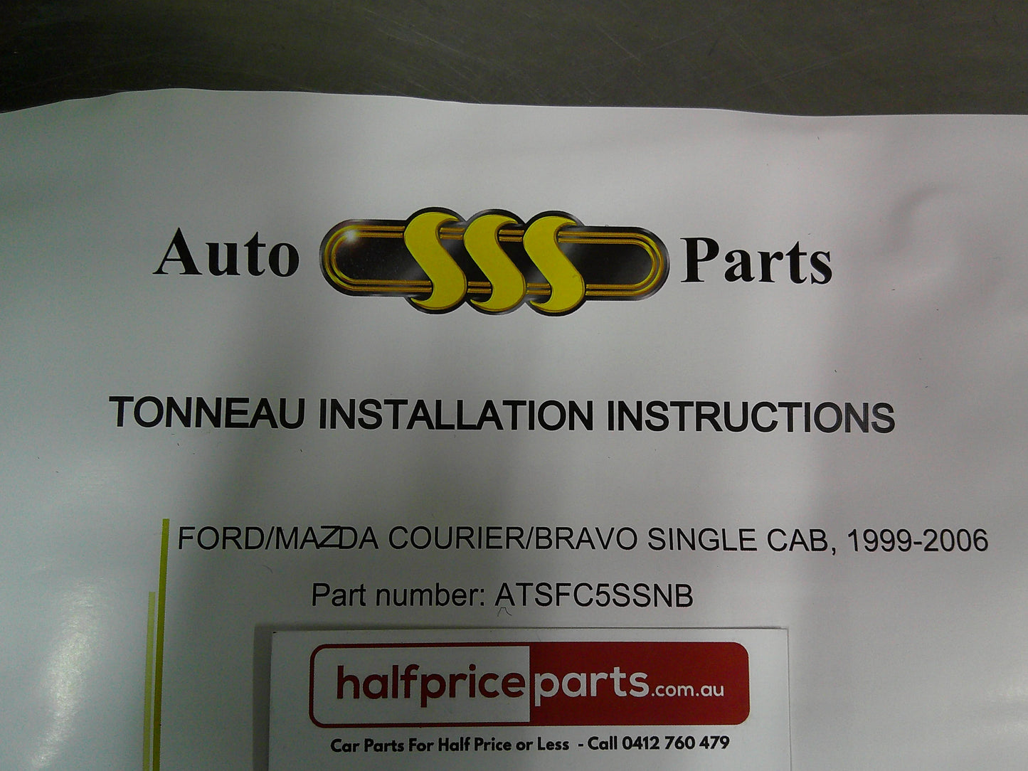 SSS Auto Ford Courier-B Series Single Cab Tonneau Cover Kit (Bungee Type) New Part