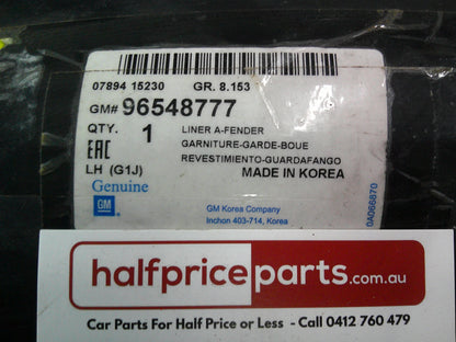Holden JF Viva Genuine Left Hand Front Inner Splash Guard New Part
