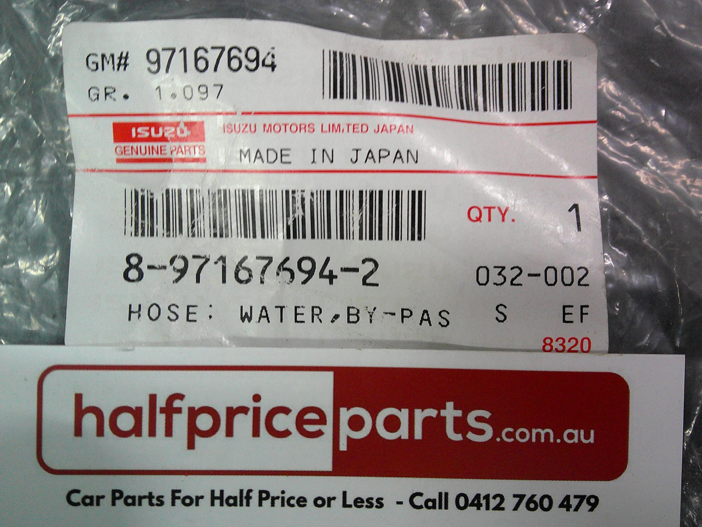 Holden Jackaroo Genuine Water By-Pass Hose New Part