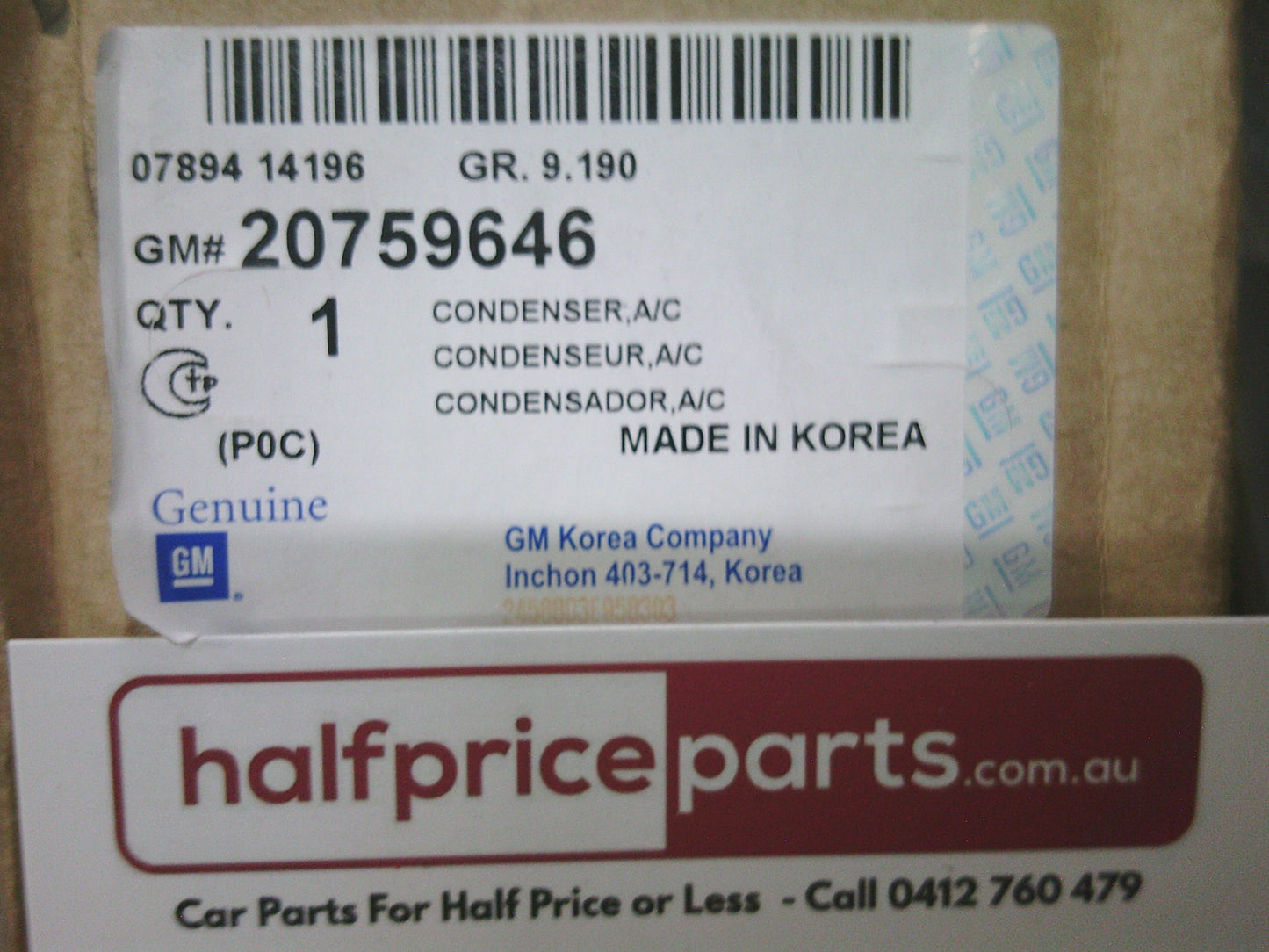 Holden Captiva Genuine A/C Condenser Radiator - New Part