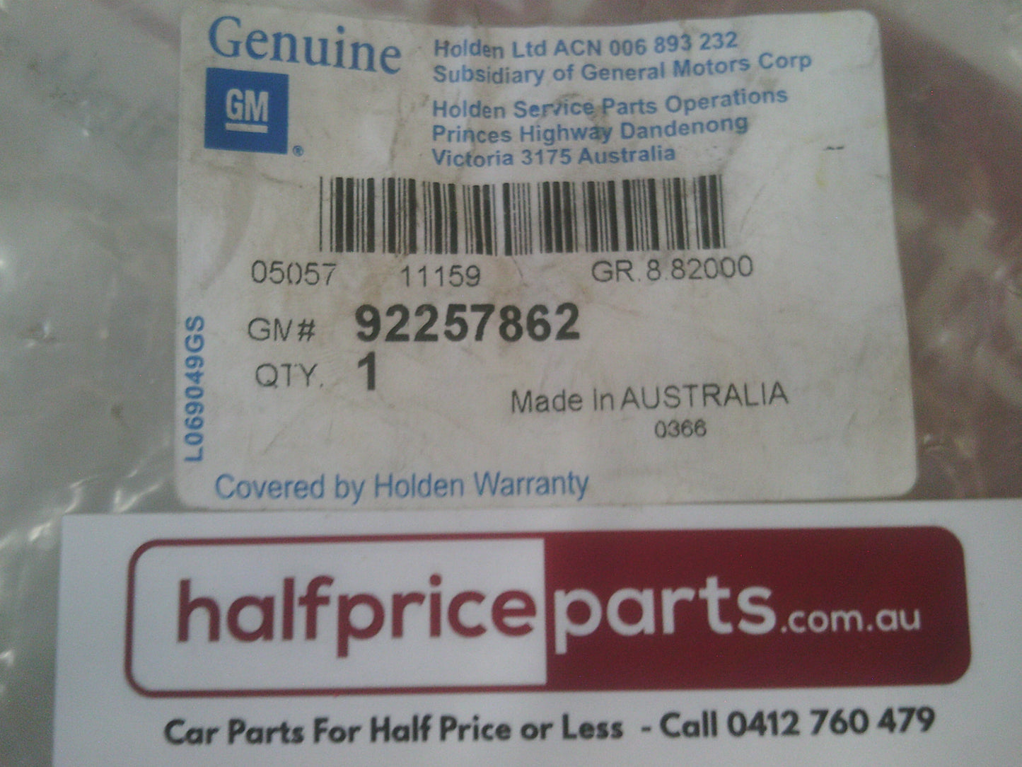 Holden VE Commodore Genuine Inner Rear Retainer Plate New Part