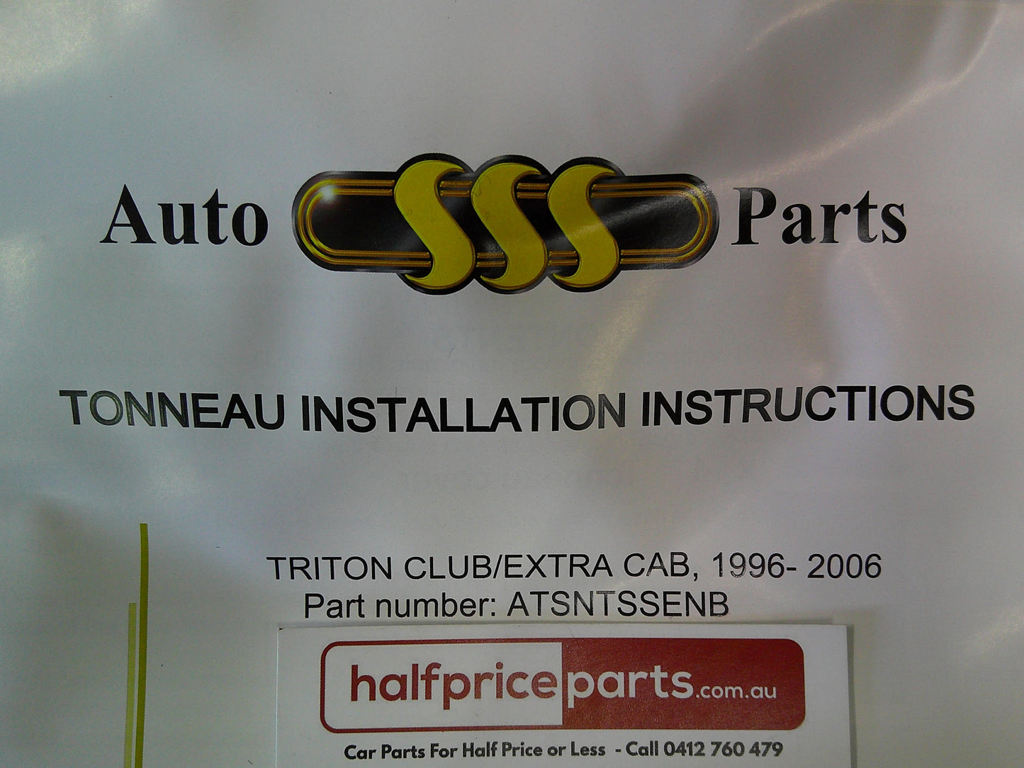 SSS Auto Mitsubishi MK Triton Club Cab /Space Cab/Extra Cab Tonneau Kit (Bungee Type) New Part