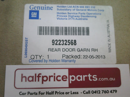 Holden VE Commodore Wagon Genuine Right Hand Rear Window Cover - New Part