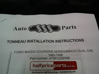 SSS Auto Ford Courier-B Series Bravo Dual Cab Tonneau Cover Kit (Bungee Rope) New Part