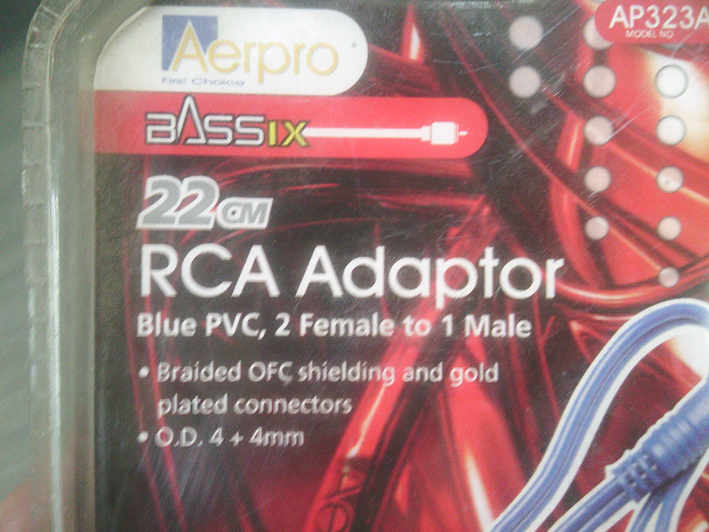 Aerpro AP323A 1M/2F RCA Blue Splitter New Part