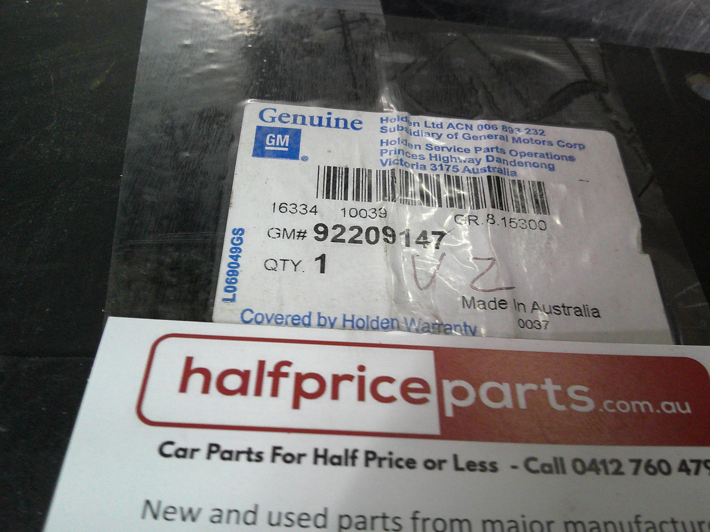 Holden VY/VZ Adventra Genuine Right Hand Front Inner Guard Liner (Splash Guard) New Part