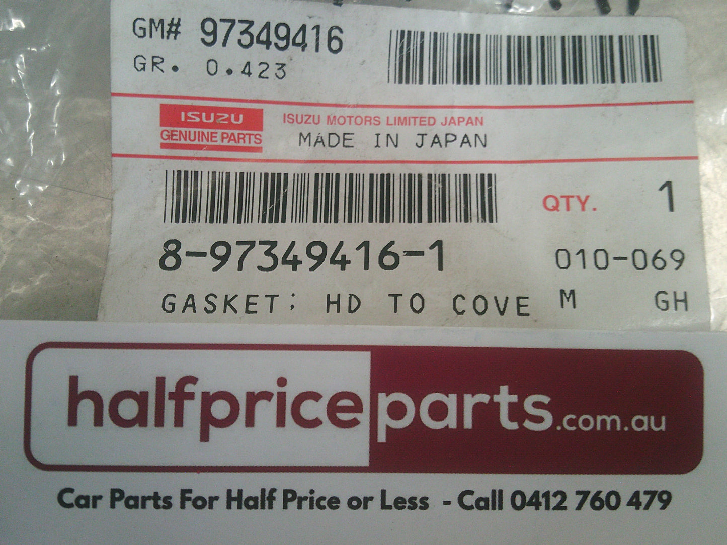 Holden KB Rodeo Genuine Head To Cover Gasket New Part