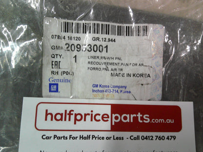 Holden GC7 Genuine Right Hand Rear Inner Splash Guard New Part