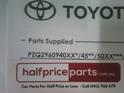 Toyota Landcruiser Prado GX/GXL/Altitude Genuine Bull Bar Fitting Kit (Less 2 Main Mounting Brackets) New Part