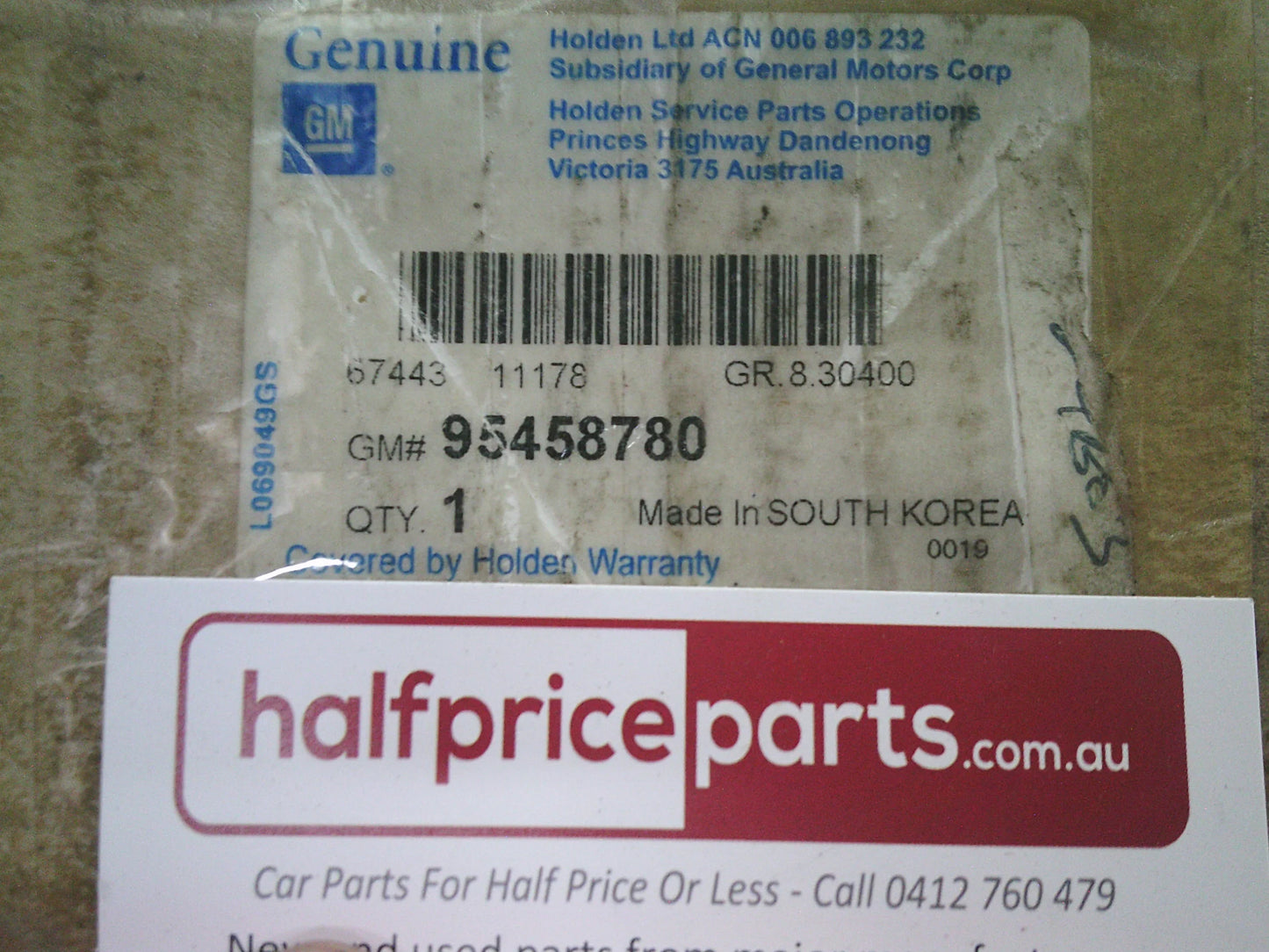 Holden Cruze JH Sedan Genuine Right Hand Lower Rocker Panel Molding (Unpainted) New Part