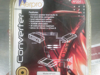 AERPRO 2 Channel Speaker To Line Level Converter New Part