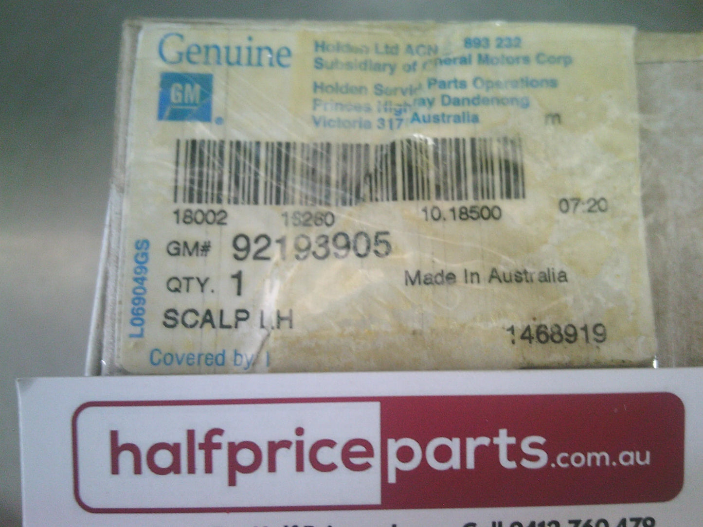 Holden Commodore VE Commodore Genuine Front Left Hand Outer Mirror Cover (Unpainted)  New Part